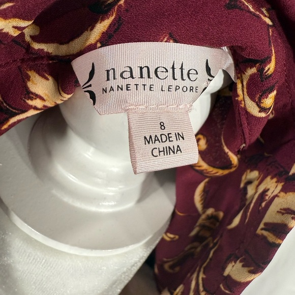 Nanette Lepore Red Pleated Wrap Dress Size 8 - Picture 2 of 10